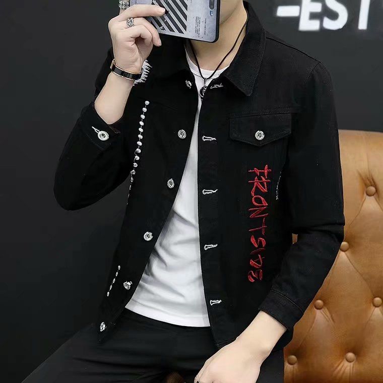 Men's Slim Stand Collar Jacket Demin Jacket