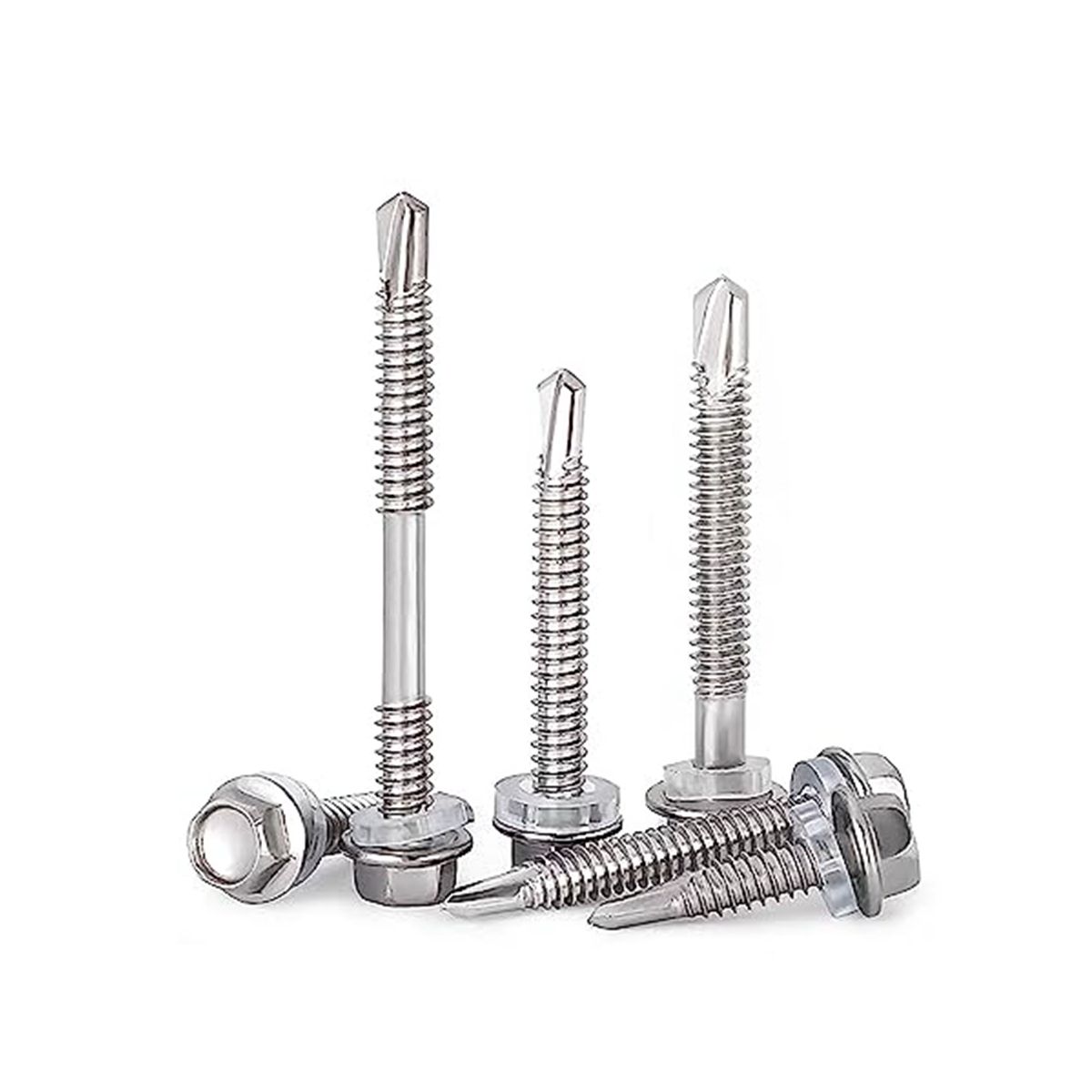 40PCS 14 x 1-1/2 Inch to 2-7/8 Inch Self Drilling Screws for Metal,Stainless Steel Sheet Screws,for Building and Repair