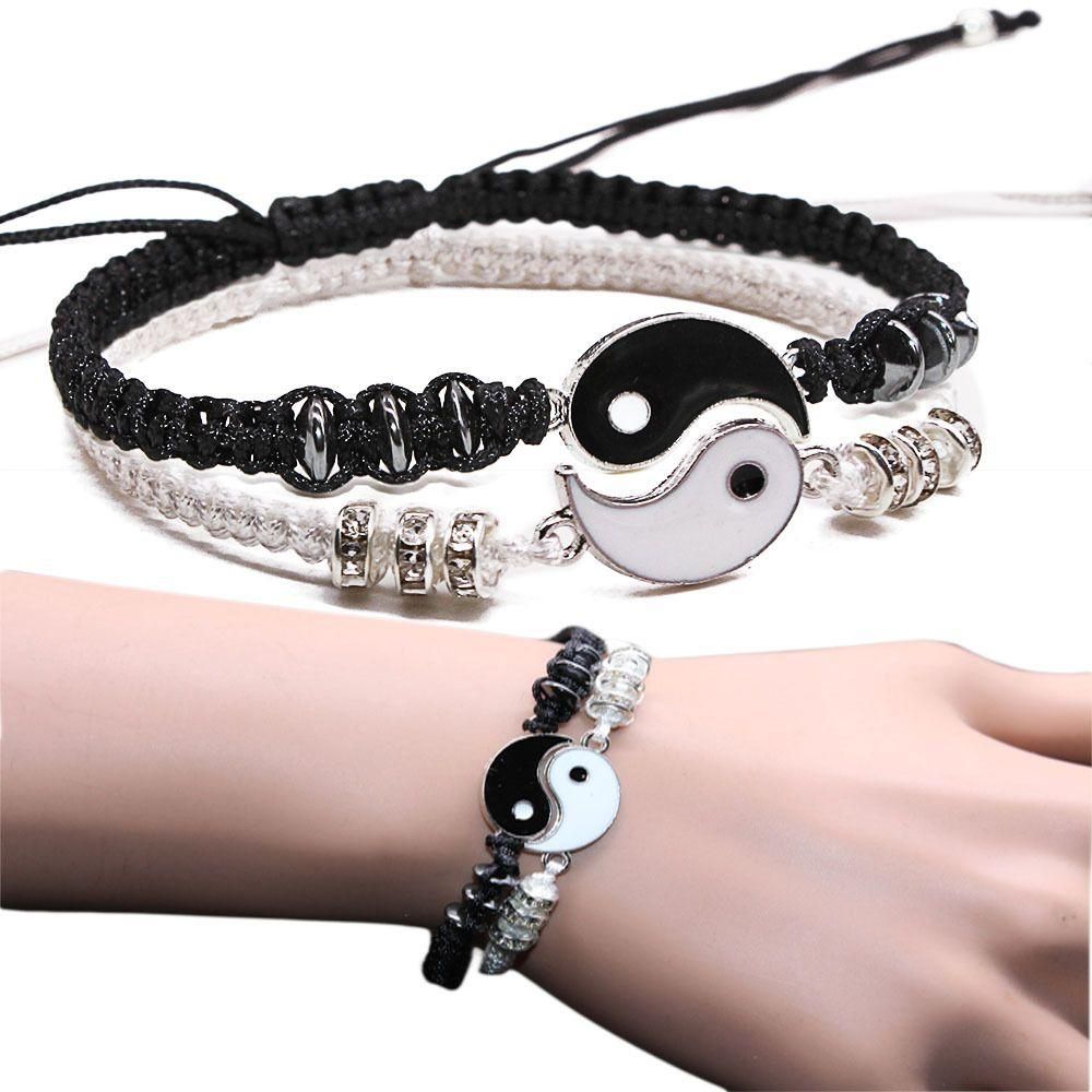 2Pcs/Set Couple Yin-Yang Tai-Chi Bracelets For Best Friends Lovers Valentines