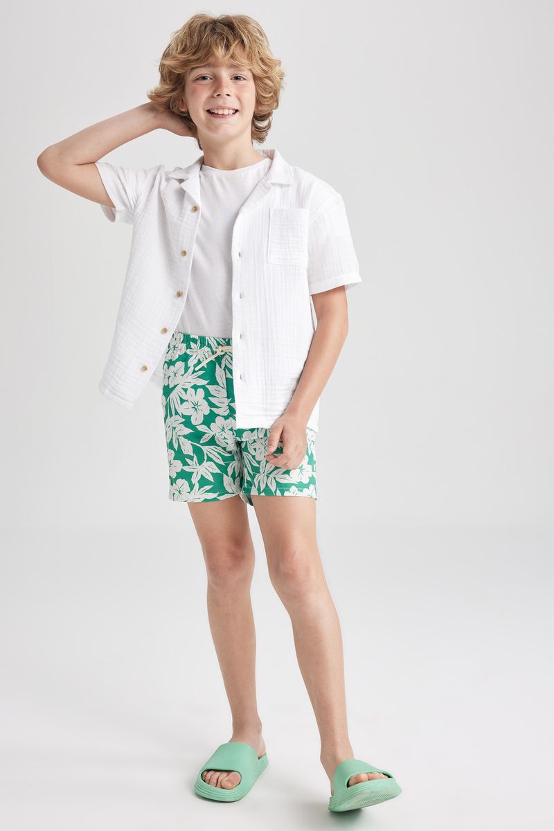 Boy Special Collection Regular Fit Woven Swimming Short - Green