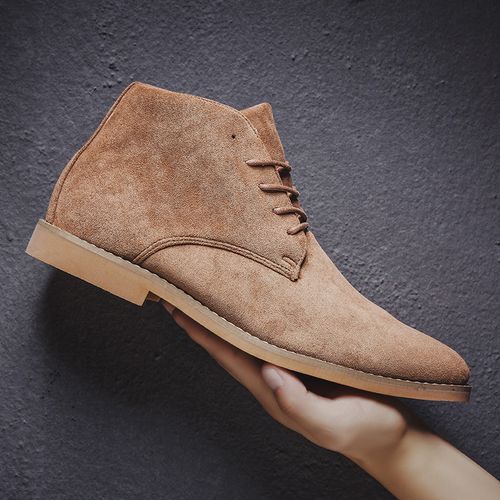 Chelsea Boots Men Handmade Suede Leather Boots Men Shoes Ankle Boot Brown