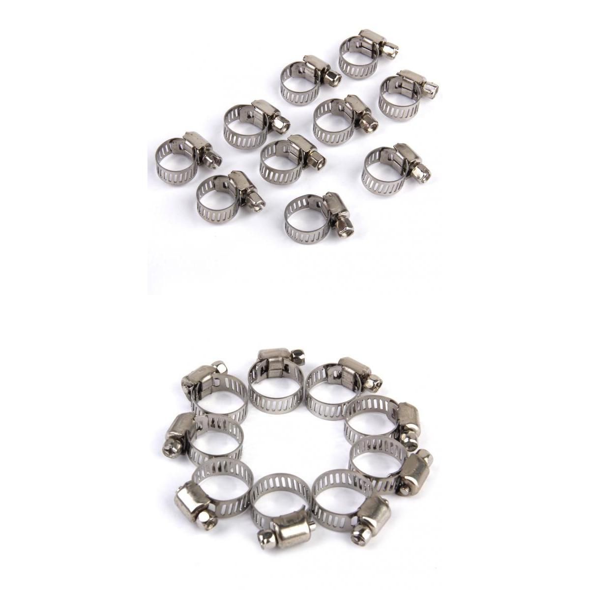 20pcs Adjustable Car Fuel Pipe Hose Clips Stainless Spring Clamps 8