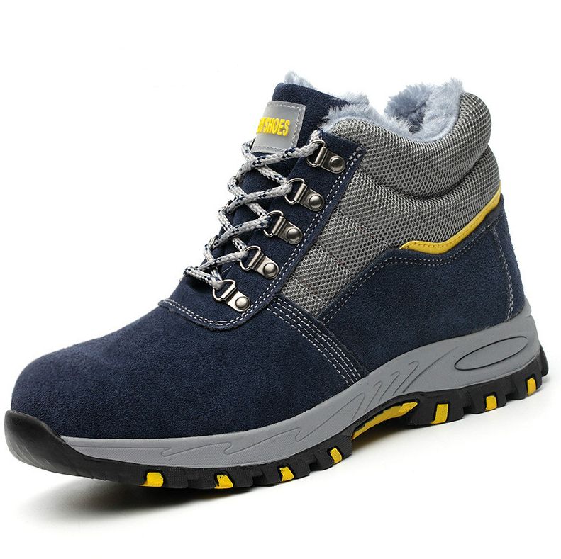 Men Work Boots Winter Warm Steel Toe Cap Safety Shoes