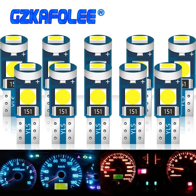 10Pcs T5 Led Bulb W3W W1.2W Led Canbus For Air Conditioner On Light Instrument LED Lights Dashboard