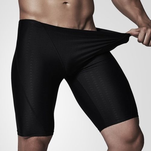New Men Swim Suit Waterproof Square Leg Elastic Swimwear