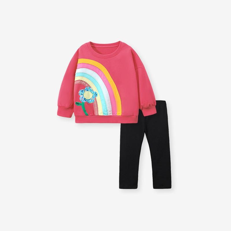 2023 European And American New Long-Sleeved Girls' Suit Cartoon Cute Girls' Clothi