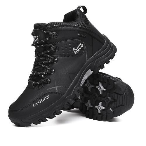 Mens Outdoors Wear-resisting Shoes Males Non-slip Climbing Shoes Black