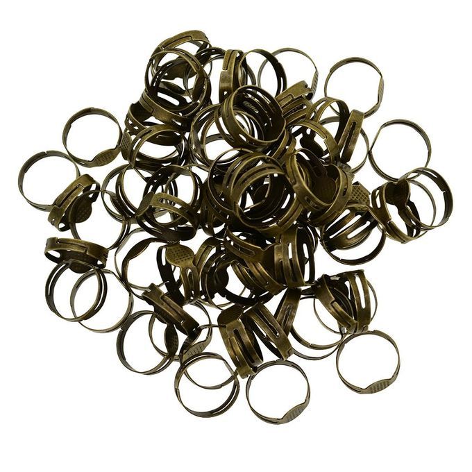 100Pcs 8mm Pad DIY Ring Base Adjustable Ring Blanks  On Cabochons