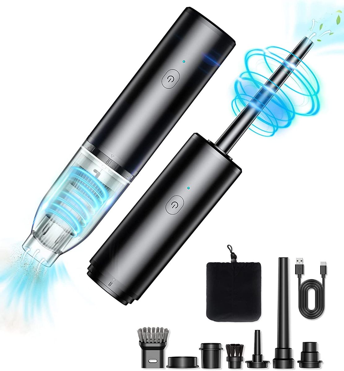 Air Duster & Mini Vacuum Cordless 2 In 1 Pet Hair Suction