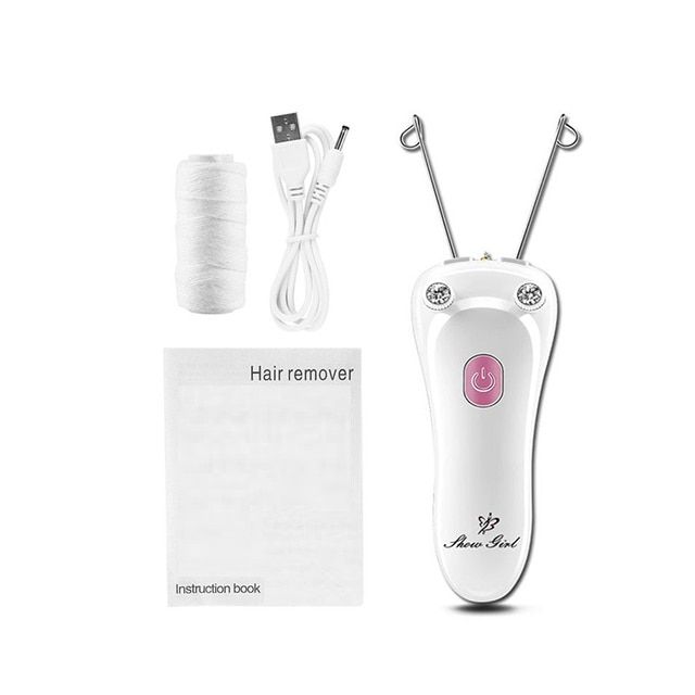 Women Electric Epilator Body Facial Hair Removal Defeatherer Cotton Thread Depilator Lady  Face Hair Remover Beauty Care