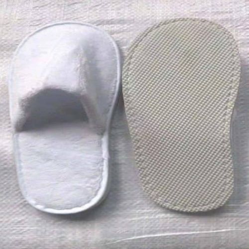 Absorbant Cotton Bathrobe And Bathroom Slippers- White