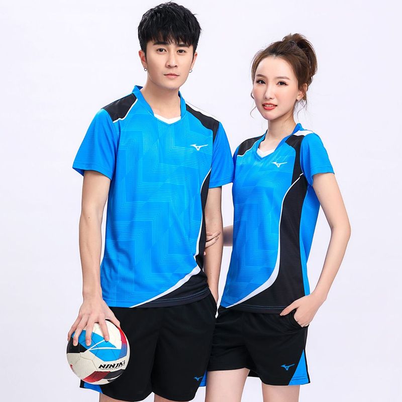 （Blue）Professional Volleyball Team Suits Men Women Quick Dry Shorts Jersey Volleyball Set Training