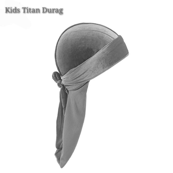 New Kids Plain Silver Velvet Titan Durag
