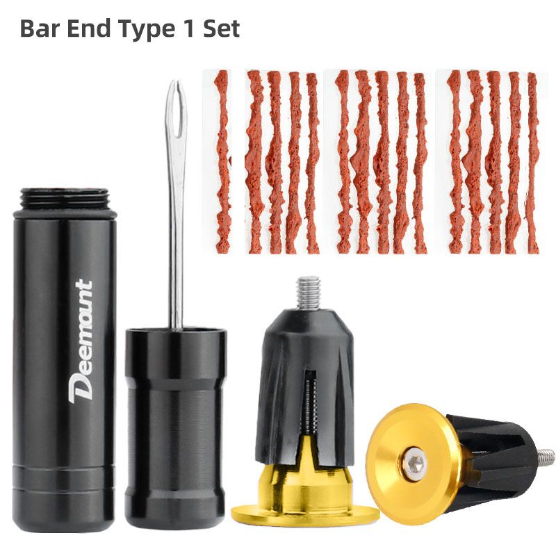 Bicycle Tubeless Tyre Repair Tool Set Bar End Hidden  Free Bike Tyre Drill Puncture Repair Tool For Urgent Use