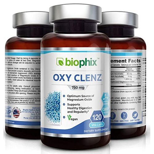 Natural Magnesium Oxide 120 Capsule Oxy Clenz 750mg