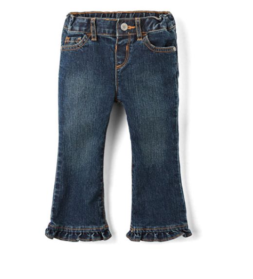 Kids Solid Flare Jean For Girls