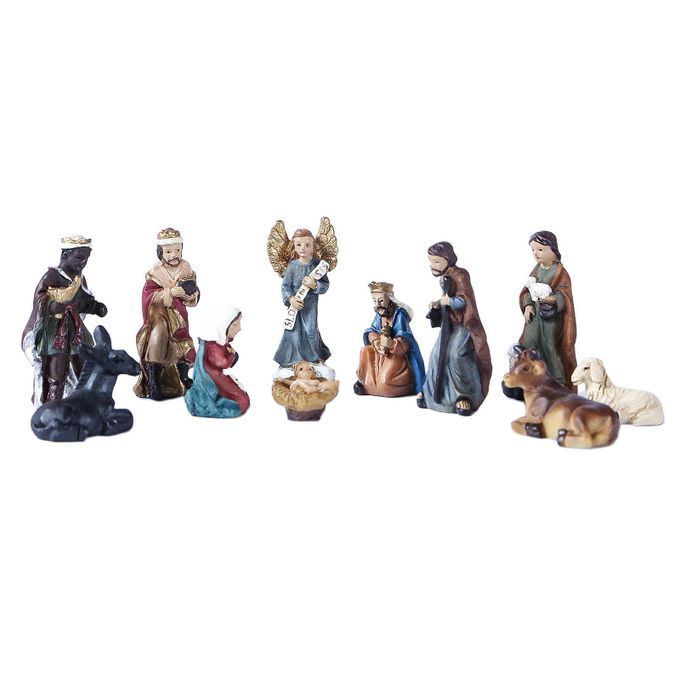 11x Family Nativity Figurine Birth Of Jesus Statue Religious Desk