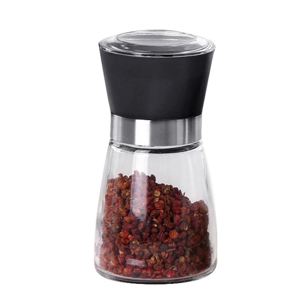 Portable Kitchen Salt Pepper Mill Grinder Bottle-Black