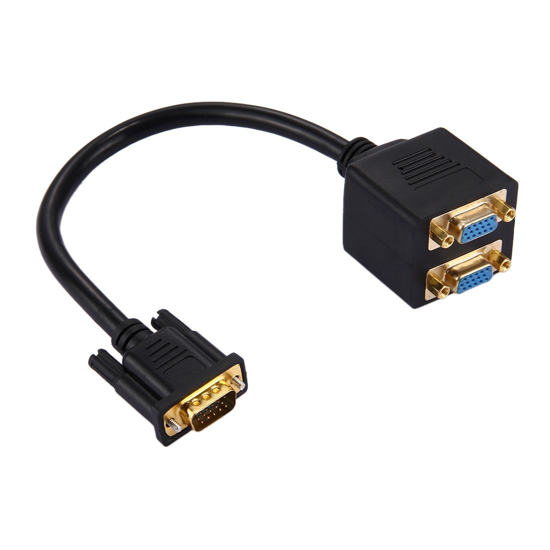 30cm VGA Male To 2 VGA Female Splitter Cable