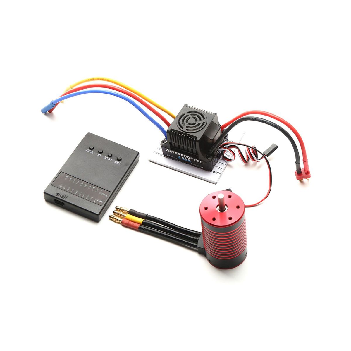 GTSKYTENRC Waterproof 3660 Brushless Motor 4200KV with 80A Brushless ESC Programming Card Replacement for TRAX4 WLtoys Remote Control Car 1/8/1/10 Tamiya