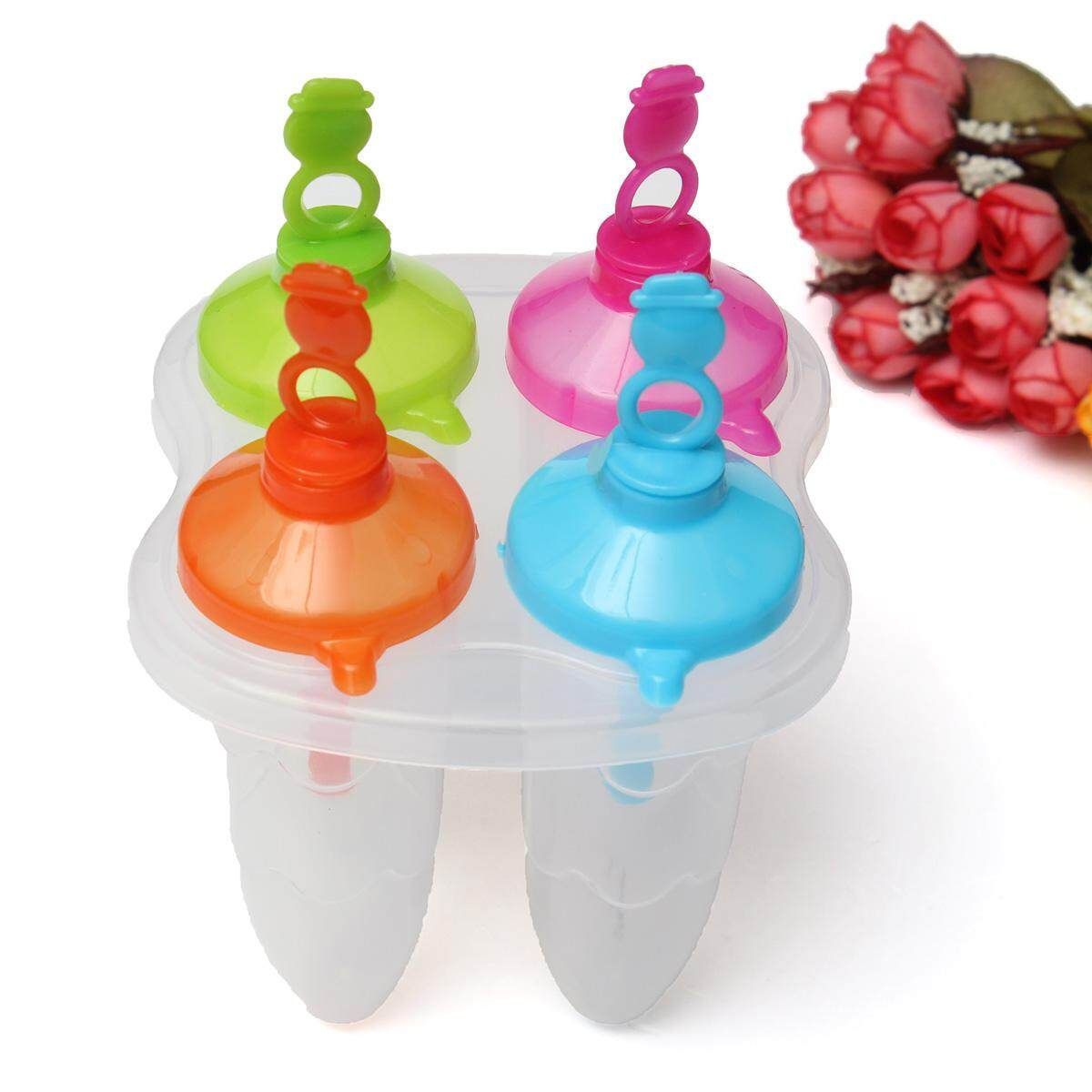 4 Ice Maker Cone Shape Snowman Handle Ice Mold Popsicle Frozen DIY Set