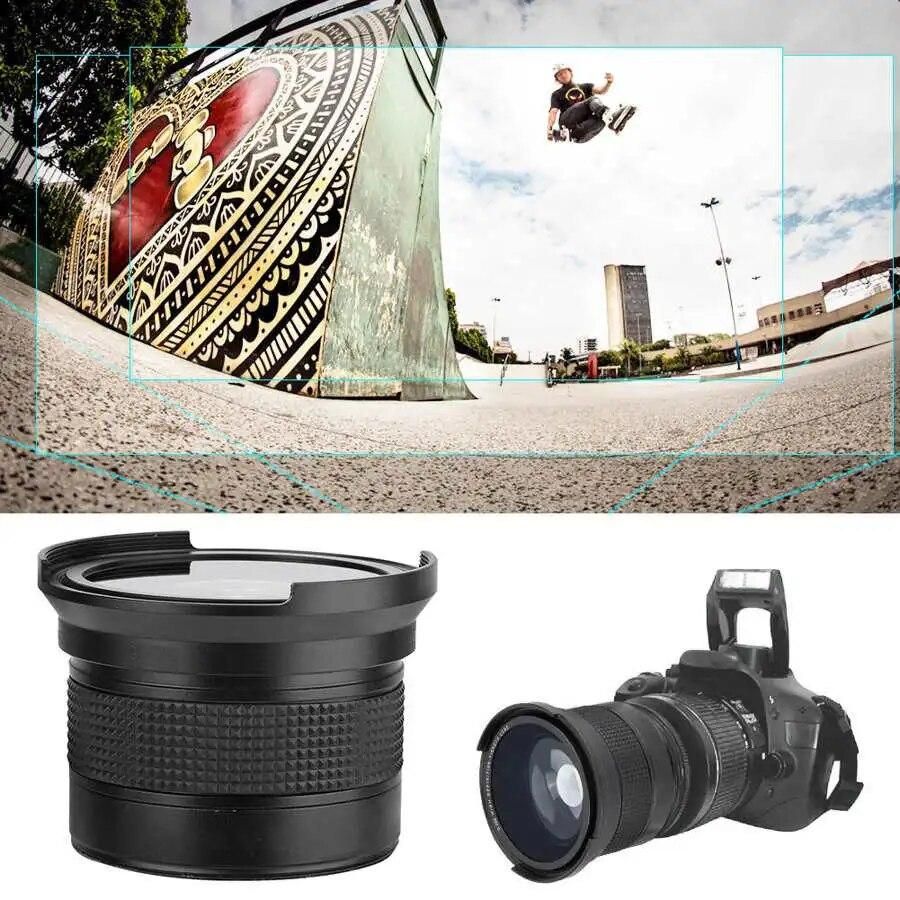 58mm 0.35X Fish Eye Super Wide Angle Fisheye Lens for Canon Nikon Sony DSLR Camera Fisheye Camera Lens Wide Angle Macro Lenses