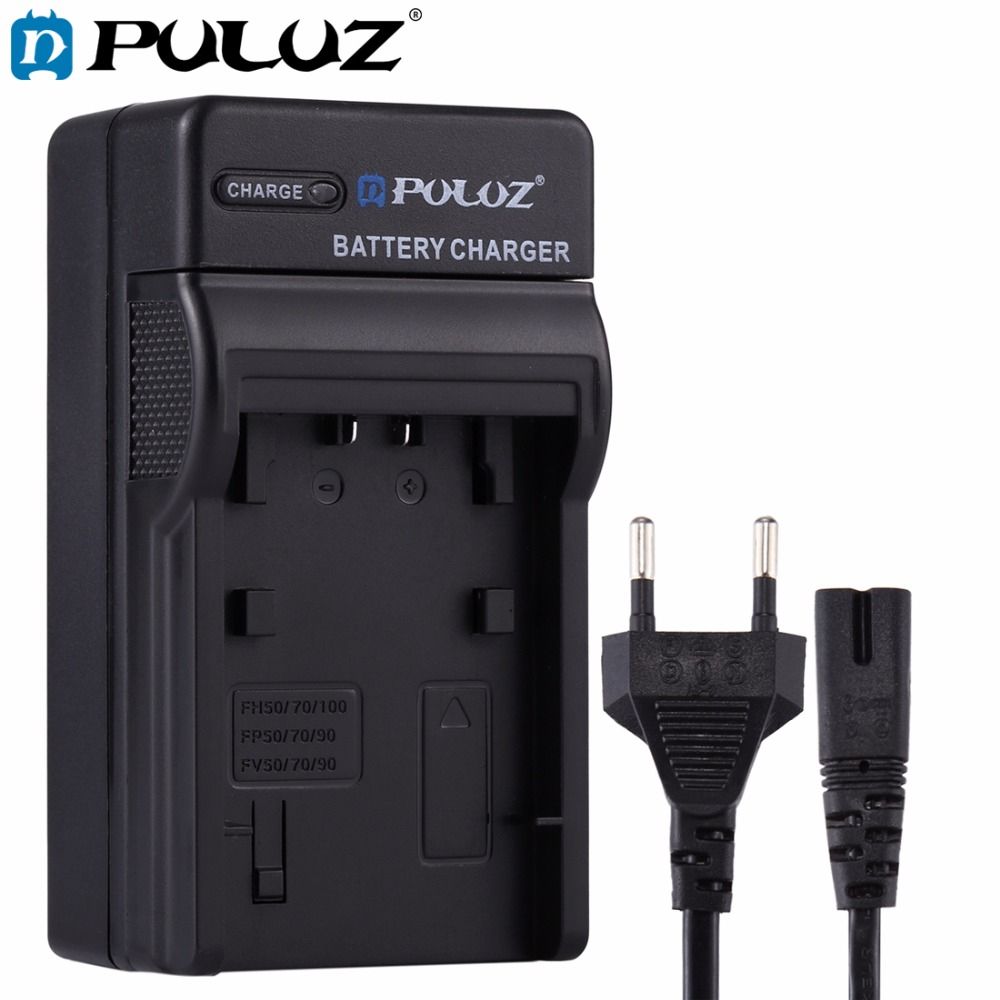 EU Plug Battery Charger W/h Cable For Sony NP-FH50/70/100 NP-FP50/70/90 NP-FV50/NP-FV70/90 Battery For Sony HDR-CX500E