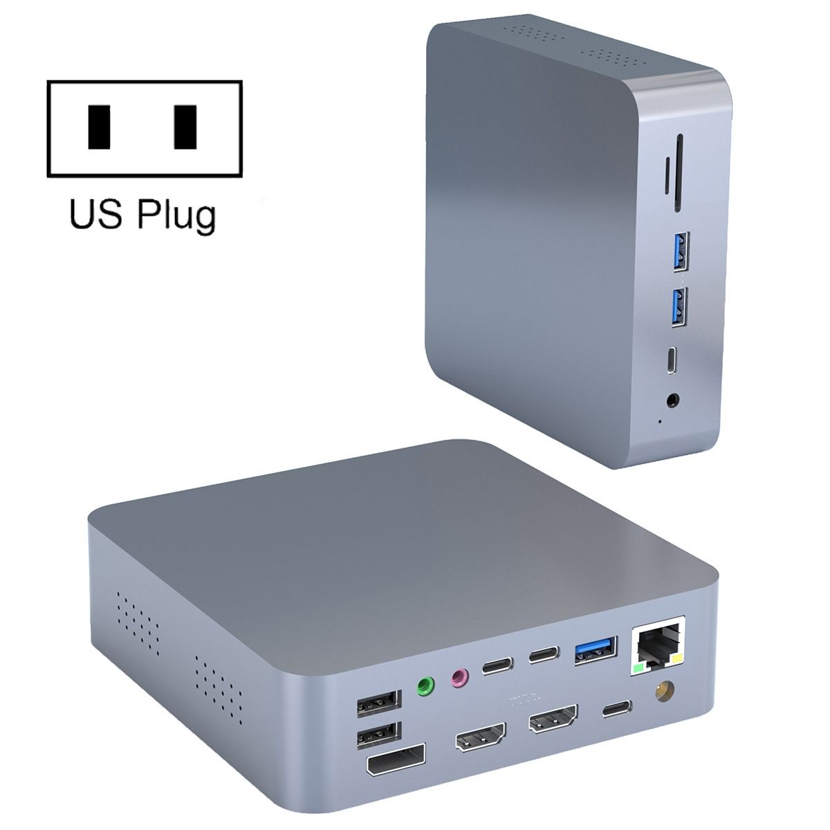 HC470 19-In-1 Laptop Docking Station Dual Monitor For M1Book Pro/Air , US Plug