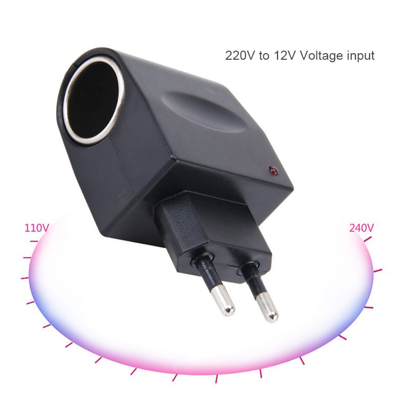 （EU）Car Cigarette  Adapter AC 220V To DC 12V EU US Plug Converter Wall Power Socket Plug Adapter Auto Converter Car Accessory