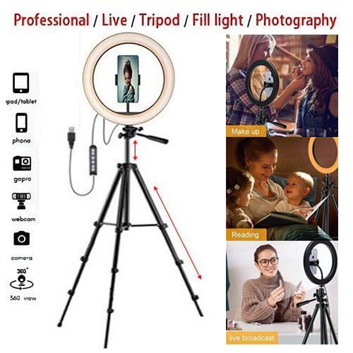 26cm LED Ring Light & Tripod Stand For Photography And Video