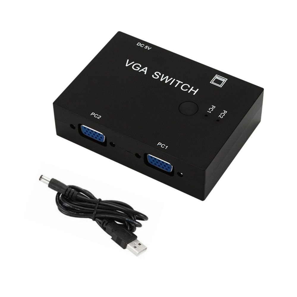 2 In 1 Out VGA Switcher 2 Port VGA Switch Box VGA For Consoles Set-top Boxes 2 Hosts Share 1 Display Notebook Projector