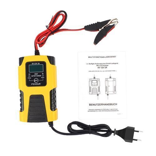 Battery Charger 6V 12V Trickle Charger LCD Display For Motorbike