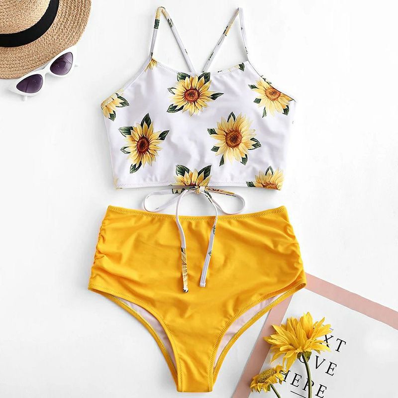 High Waisted Swimsuit Bikini Push Up Swimwear Women Bathing Suit Female Vest Bikini Set Leopard Swim Suit Beachwear B4407YE KIP