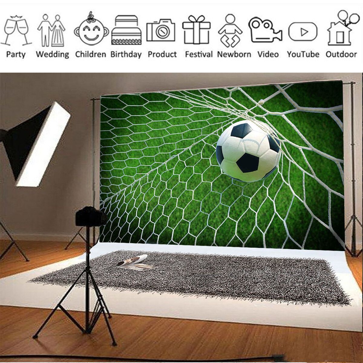 10X6FT Football Photography Backdrop Spray Painted Outdoor Sports Background 150x100CM