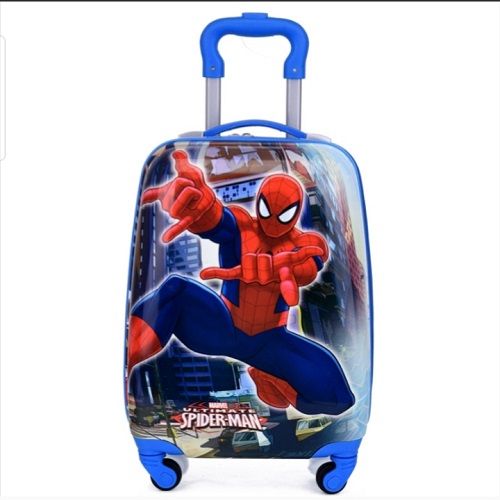 3D SPIDERMAN Plastic Trolley School Bag  (14 Inches)