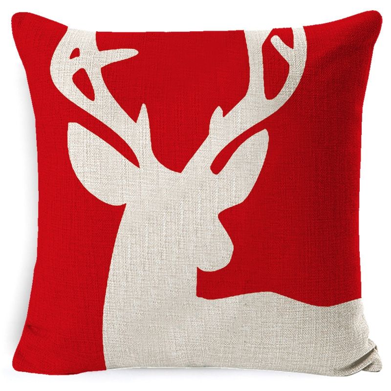 3 PCS Christmas Linen Red Hug Pillowcase Without Pillow Core, Specification: 45 X 45cm(SDBZ-00305)