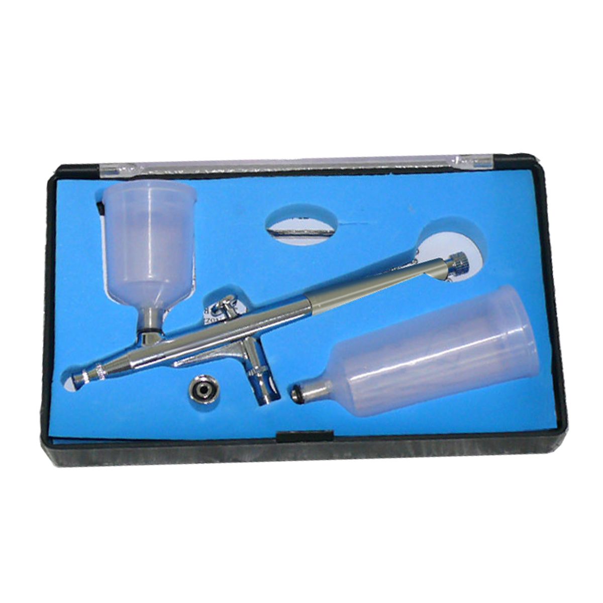 Mini Airbrush Kit, Double Actions Sprayer Pen For Art Nail Silver Tail