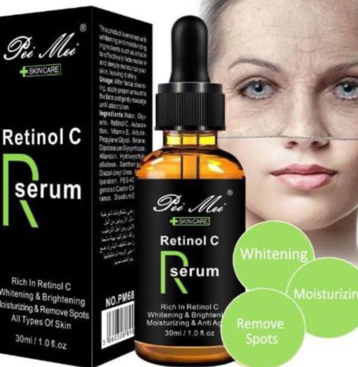 Retinol C Serum Face Anti-Acne Moisturizer, Anti-Aging