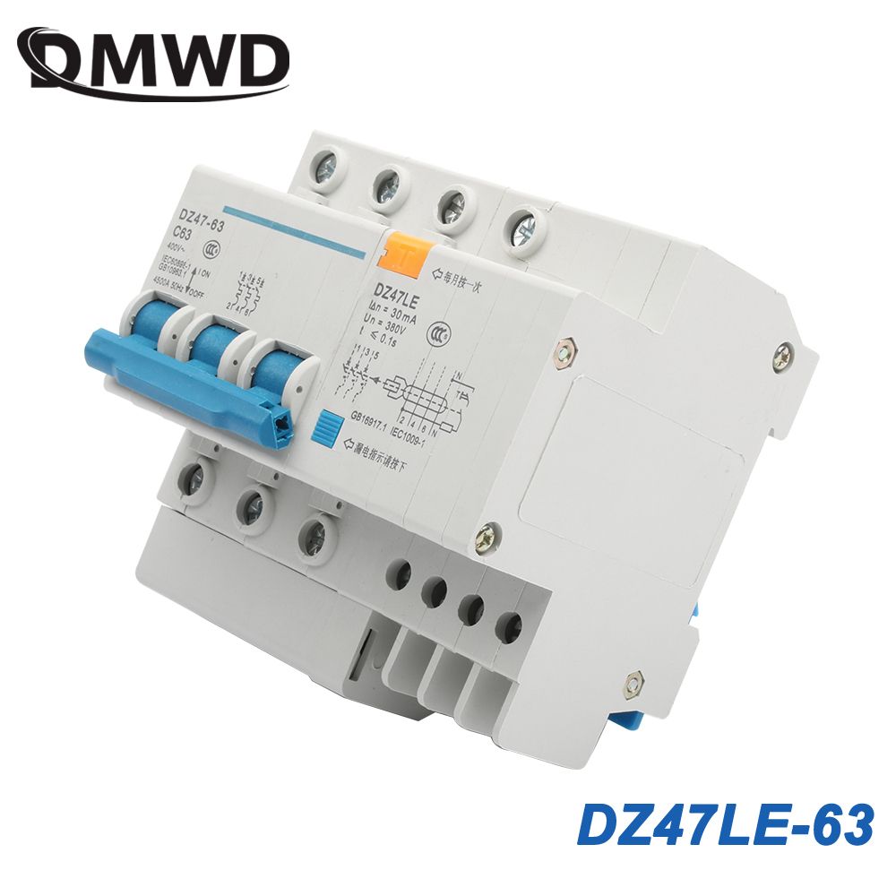 16A DZ47LE-63 50 60HZ 25A 10A 20A 32A 400V 40A 63A 6A 3P