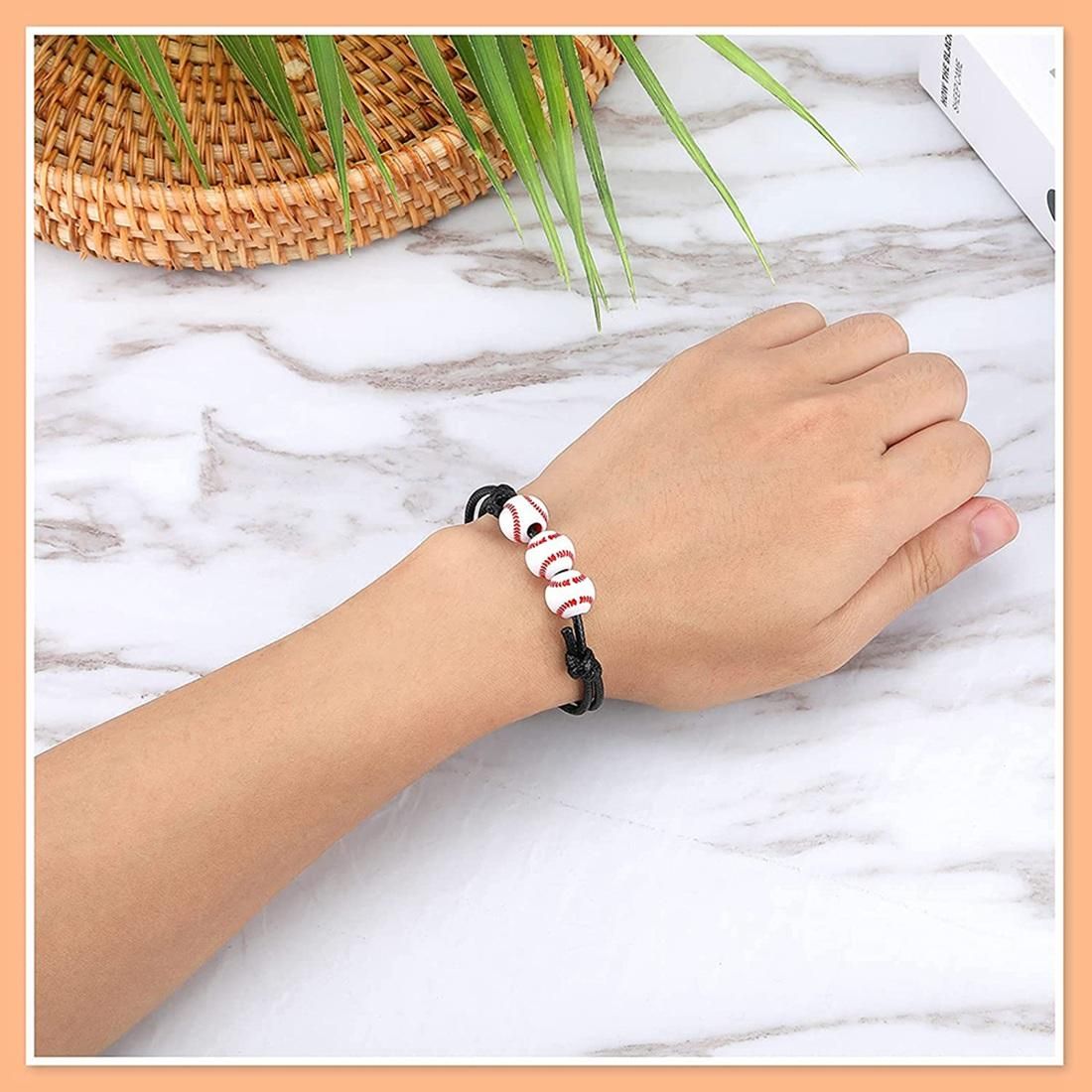 20 Pcs Baseball Charm Bracelets Baseball Wristbands