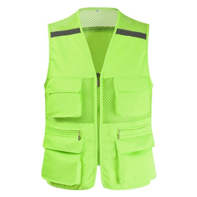 Polyester Mesh Quick-Drying Vests Male With Many Pockets Mens Breathable Jacket