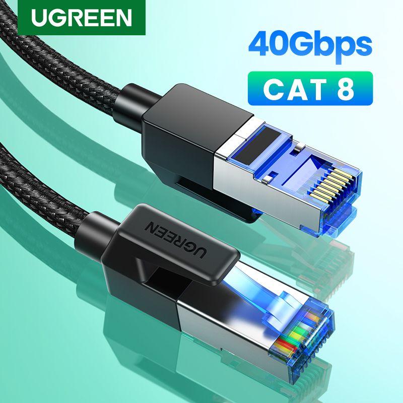 Cat 8 Ethernet Cable 40Gbps 2000Mhz Network RJ45 LAN Cord 0.5M