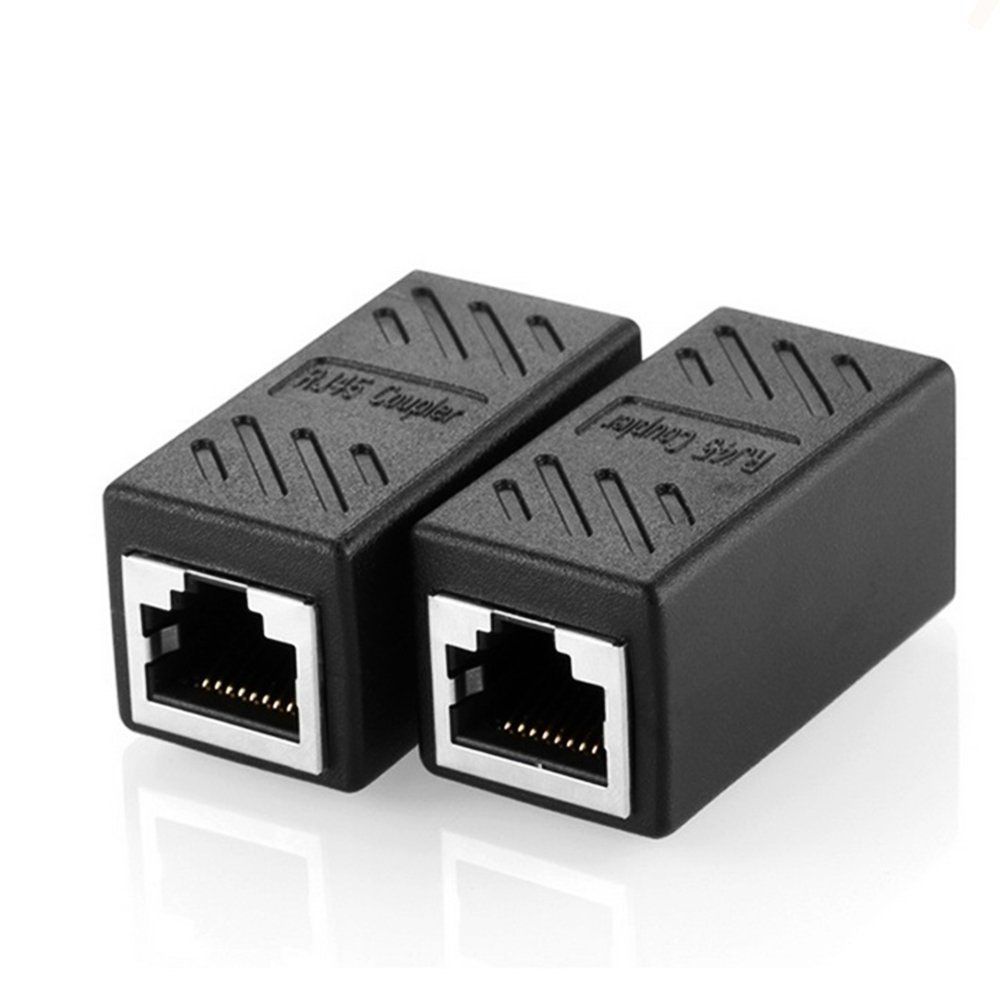 2 Pack RJ45 Coupler Ethernet Cable Coupler Connector Inline Cat7/Cat6/Cat5e Ethernet Cable Extender Adapter Female To Female