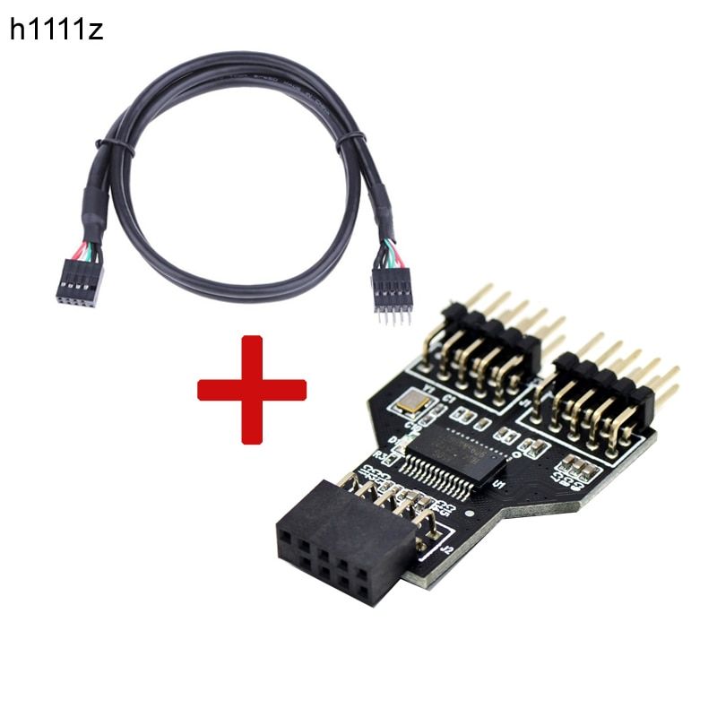 Motherboard USB 9Pin Interface Header Splitter 1 To 2 Extension Cable Adapter 9-Pin USB HUB USB 2.0 Connectors For RGB Bluetooth