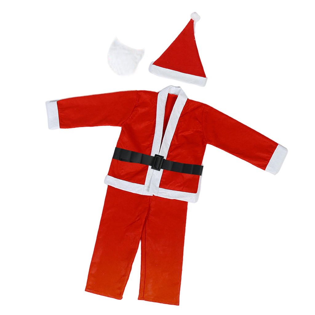 5 Piece Adults Santa Claus Suit Costume Xmas Mens Suit