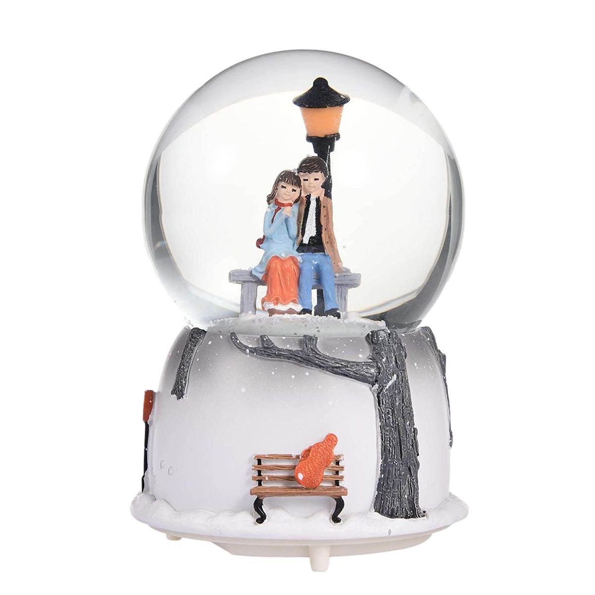 Night Light Music Box Crystal Ball Craft Home Desktop Decor Snow Globe Glass-A