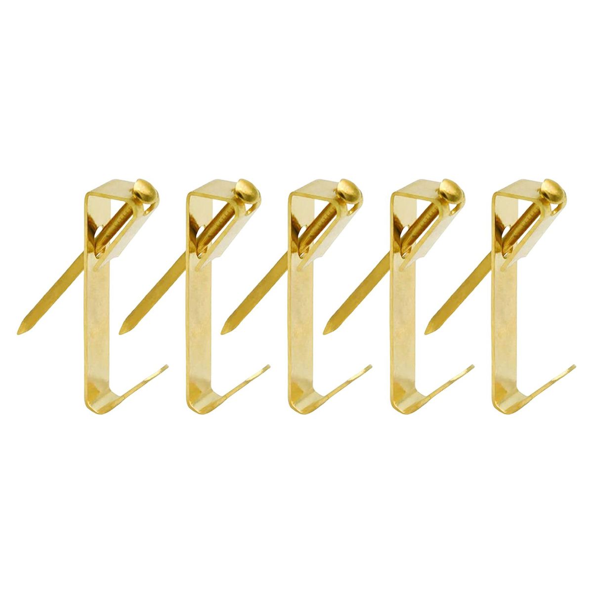 50 Sets Picture Hangers Box-packed Picture Frame Hooks Golden