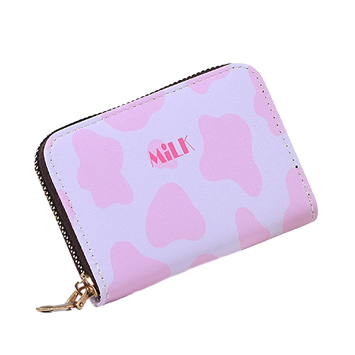 Cartoon Dairy Cow Wallet Ladies Wallet with Cow Pattern Pink