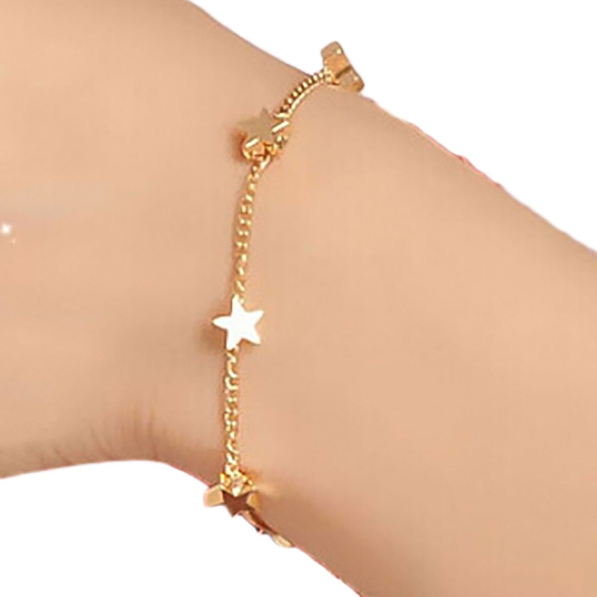 Bracelet Adjustable Simple Gold-toned Love Heart Chain-
