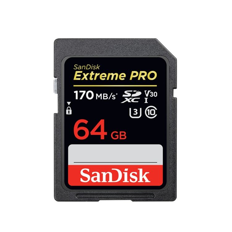 SanDisk Video Camera Memory Card, Colour: Black Card, Capacity: 64GB